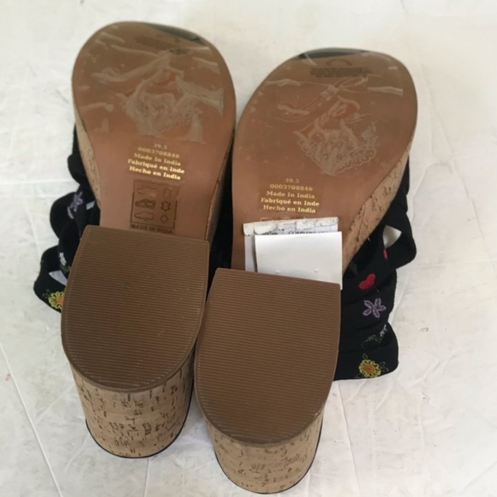 Free People NEW Lisbon Platform Heels Floral Suede Platform Mules Sandals Clog 9 - Picture 5 of 16